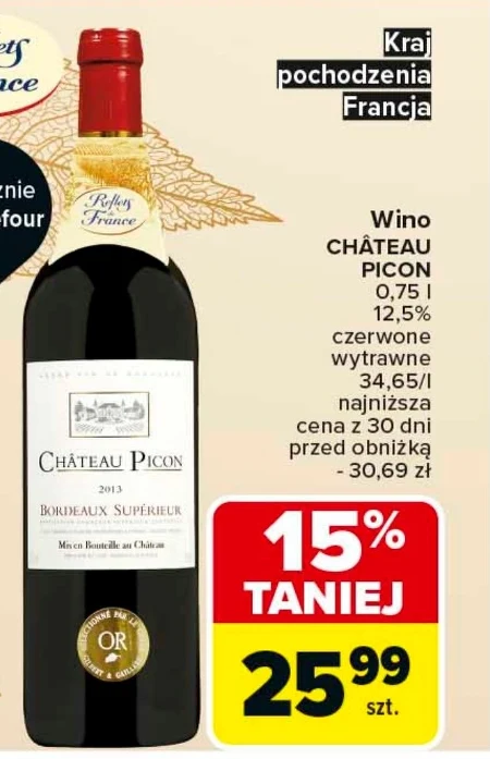 Wino wytrawne Chateau Picon