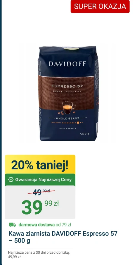 Kawa ziarnista Davidoff