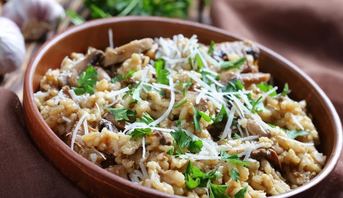 Risotto z grzybami to sycące, pożywne danie obiadowe