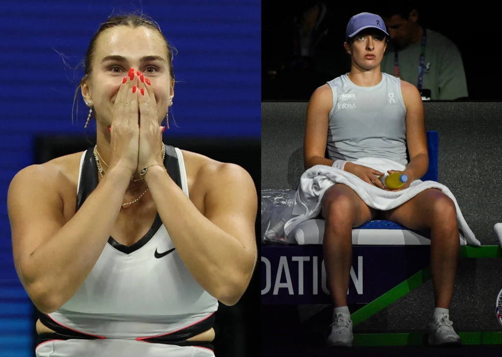 Na zdjęciu Aryna Sabalenka i Iga Świątek Na zdjęciu Aryna Sabalenka i Iga Świątek