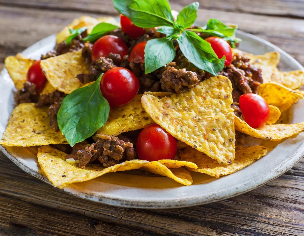 Do sałatki hamburgerowej zamiast grzanek możesz użyć nachosów