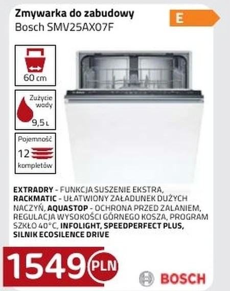 Zmywarka do zabudowy Bosch