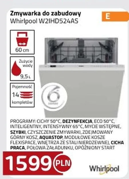 Zmywarka do zabudowy Whirlpool