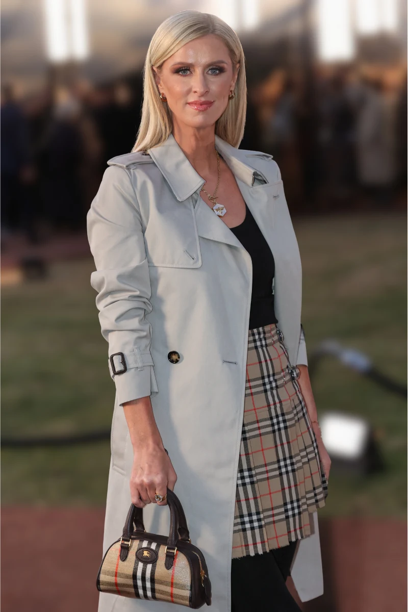 Nicky Hilton na pokazie Burberry we wrześniu 2025 roku