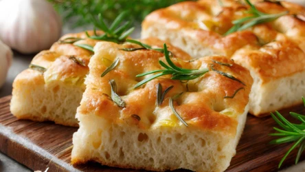 Klasyczna foccacia z solą i rozmarynem z przepisu Emiliano Castagna. Sekret tkwi nie tylko w składnikach