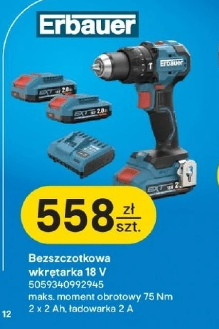 Akumulatorowa wkrętarka Erbauer