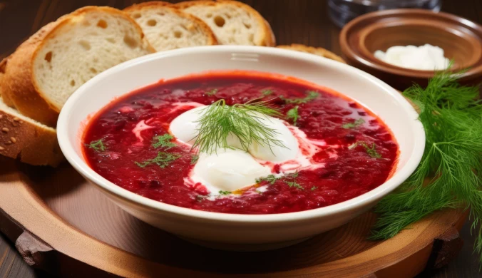 Rozgrzewa i syci. Skuś się na barszcz czerwony z boczkiem i purée ziemniaczanym od Karoliny Stolarskiej-Bigos 