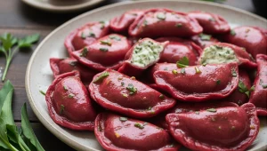 Biało-czerwone pierożki – z burakiem, serkiem i ziołowym masłem. Przepis Karoliny Stolarskiej-Bigos