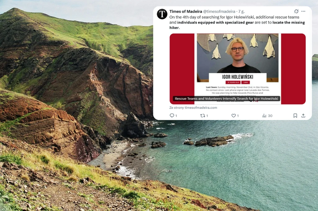 Piąty dzień poszukiwań na Maderze. Zaginął 31-letni Polak z Poznania