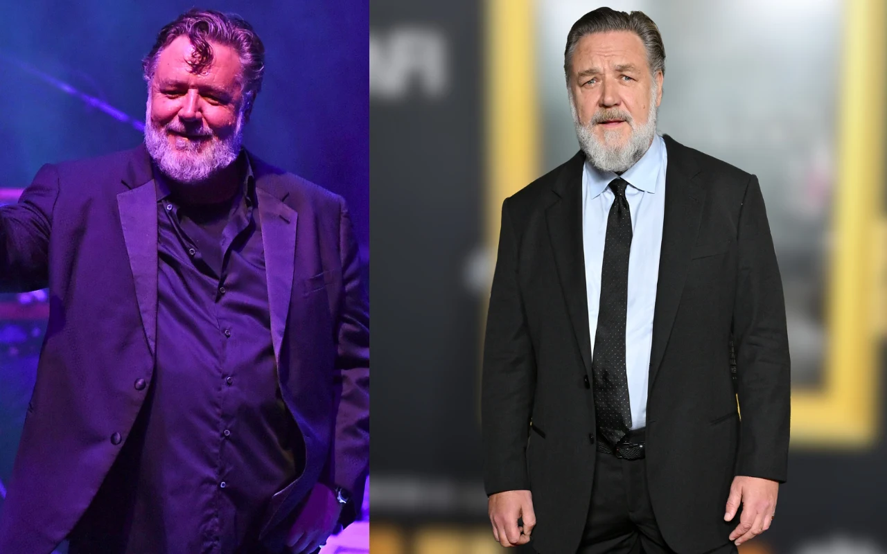 Russell Crowe schudł 25 kg. Dla porównania - zdjęcie z lipca 2024 i z października 2025 roku