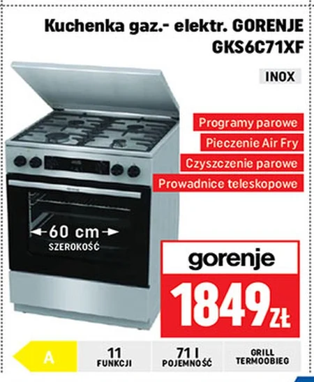 Kuchenka gazowo-elektryczna Gorenje