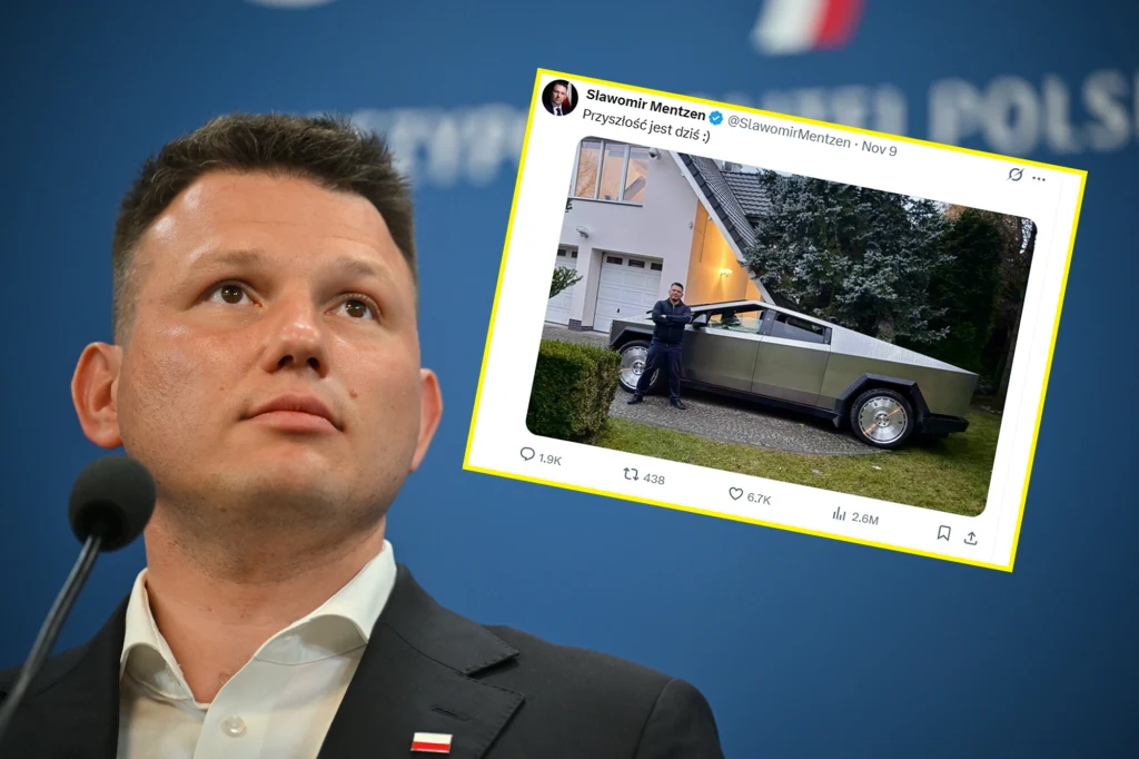 Mentzen i Tesla. Polityk ucina domysły | Screen: SlawomirMentzen @Twitter 