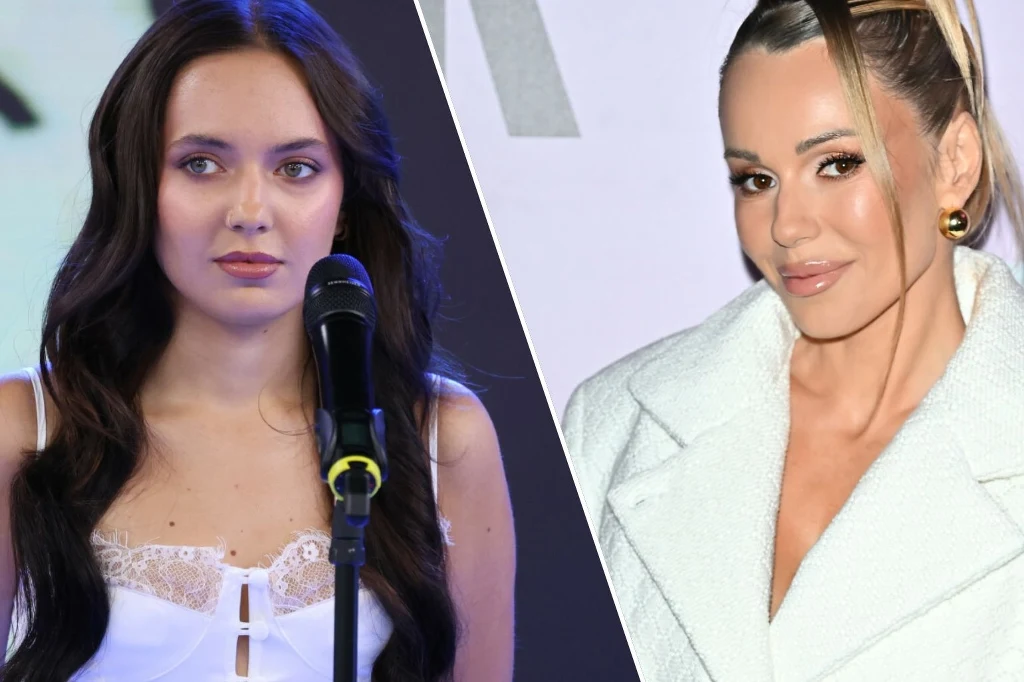 Zalia została oskarżona o plagiat przez fanów Dody Dwie kobiety na podzielonym zdjęciu, jedna o długich ciemnych włosach w białej bluzce z mikrofonem przed sobą, druga w jasnym płaszczu z jasnymi włosami upiętymi do góry na jasnym tle.