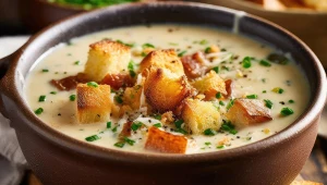 Zupa czosnkowa, inspirowana kuchnią góralską, z przepisu Karoliny Stolarskiej-Bigos