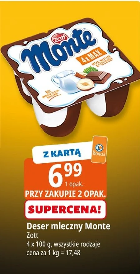 Молочний десерт Monte