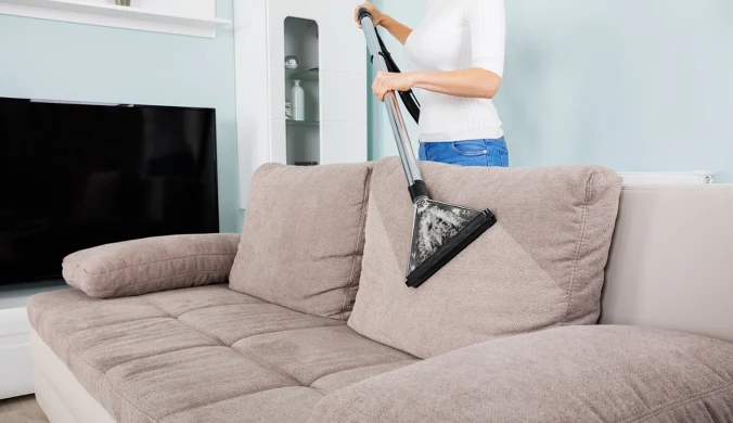 Najpierw posyp kanapę solą, a potem odkurz ją dokładnie.