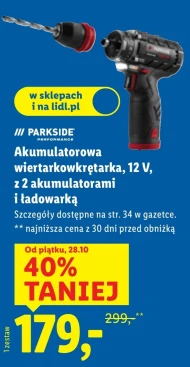 Akumulatorowa wkrętarka Parkside