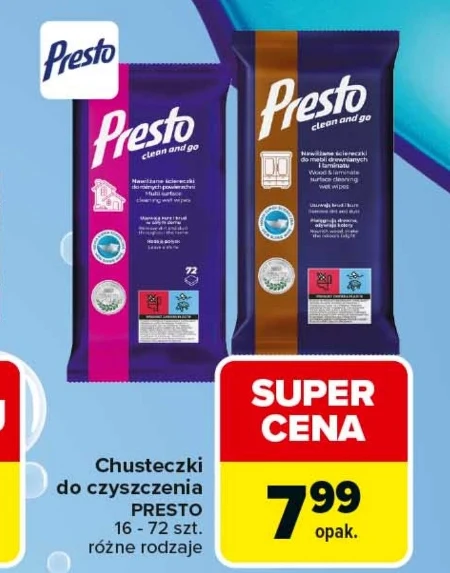 Chusteczki do czyszczenia Presto