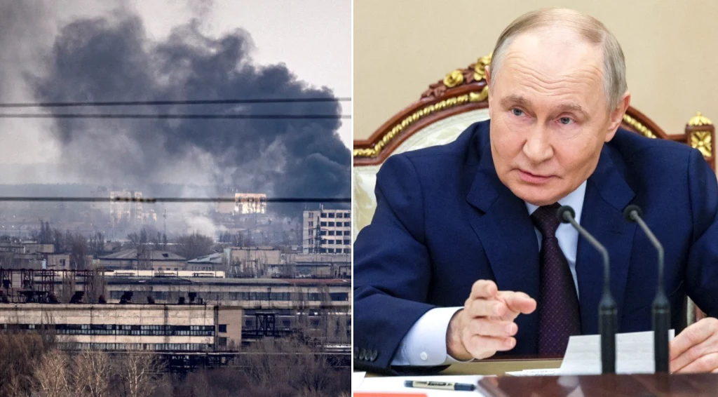 Squad 22: ZOV niewypałem? Propagandowa gra Rosji nie trafiła w preferencje graczy Po lewej stronie gęsty, ciemny dym unoszący się nad zabudowaniami miejskimi i zniszczoną infrastrukturą, po prawej stronie mężczyzna w garniturze siedzi przy stole podczas oficjalnej rozmowy, na tle bogato zdobionego fotela.