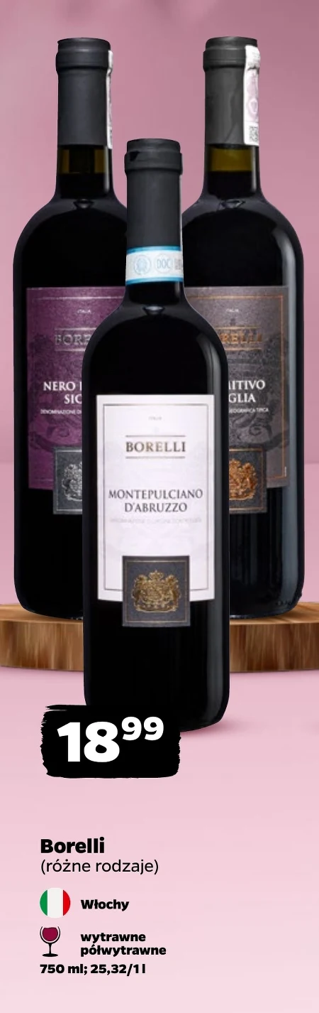 Wino półwytrawne Borelli