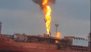 Statek w płomieniach w ukraińskim porcie. Rumuni ewakuowali wioskę
