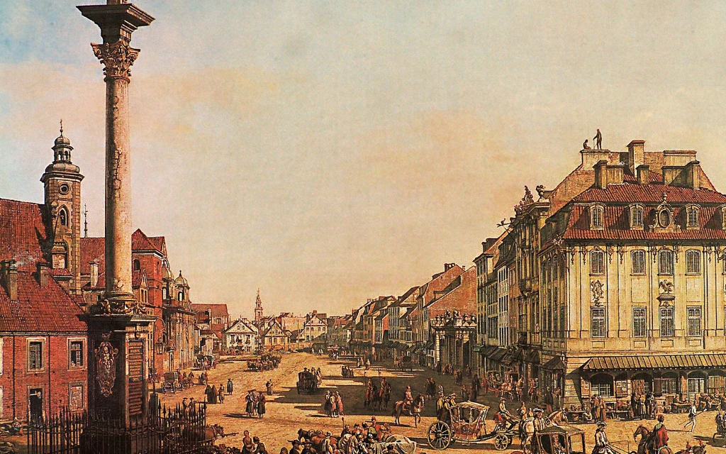 Bernardo Belotto, "Krakowskie Przedmieście od strony Bramy Krakowskiej"