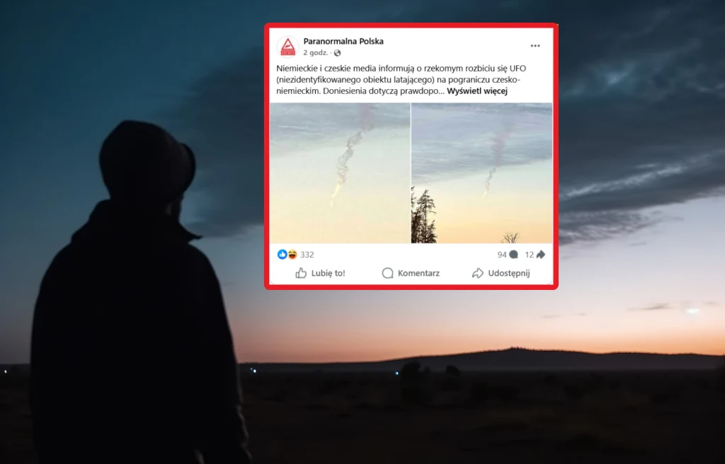 Świadek zrobił zdjęcie UFO w okolicach Schöneck/Vogtland i Plauen w Saksonii. Katastrofie towarzyszył słup dymu i wielki huk Świadek zrobił zdjęcie UFO w okolicach Schöneck/Vogtland i Plauen w Saksonii. Katastrofie towarzyszył słup dymu i wielki huk