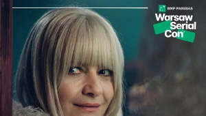 Małgorzata Kożuchowska w serialu "Aniela". Grafika promująca BNP Paribas Warsaw SerialCon 2025
