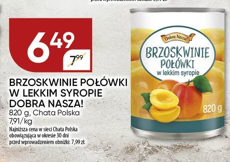 Brzoskwinie w syropie Dobra Nasza!