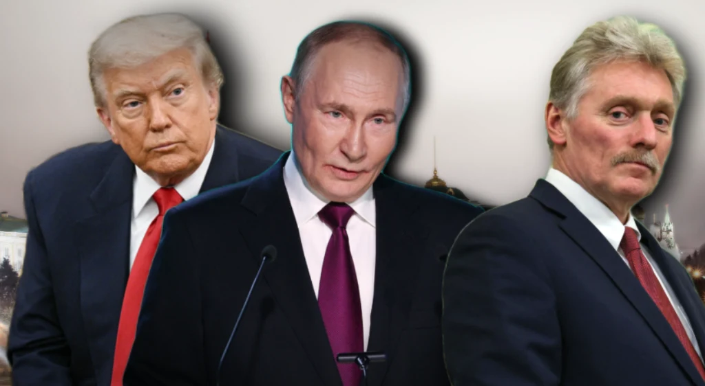 Trzech mężczyzn ubranych w garnitury, stojących obok siebie na neutralnym tle; każdy z nich patrzy w innym kierunku, ich sylwetki i wyraziste twarze są dobrze widoczne.