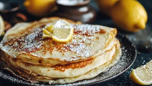 Naleśniki cytrynowe z serkiem waniliowym i miodem według Jurka Sobieniaka. Zakochasz się w ich kremowej konsystencji