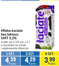 Mleko bez laktozy Łaciate