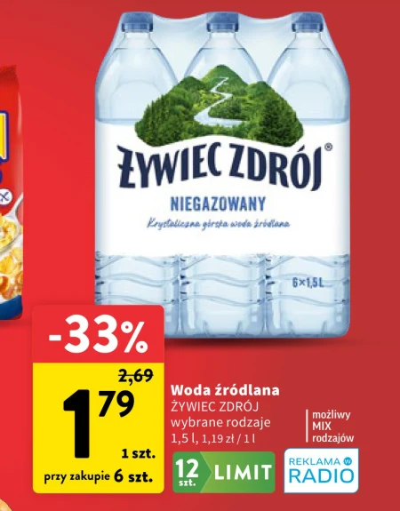 Woda źródlana Żywiec zdrój
