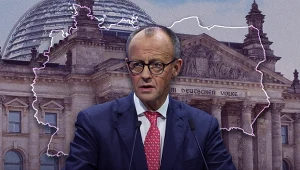 Plan Niemców na tańszy prąd może poważnie dotknąć Polaków, na zdjęciu kanclerz Niemiec Friedrich Merz (fot. Sean Gallup/Getty Images, 123rf, kolaż: A. Włodarczyk)
