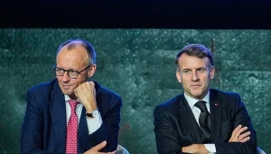 Kanclerz Niemiec Friedrich Merz i prezydent Francji Emmanuel Macron