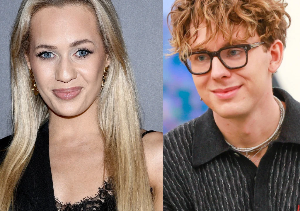 Dwie młode osoby, kobieta o długich blond włosach i mężczyzna z kręconymi włosami oraz okularami, obie uśmiechnięte, sfotografowane w neutralnym otoczeniu.