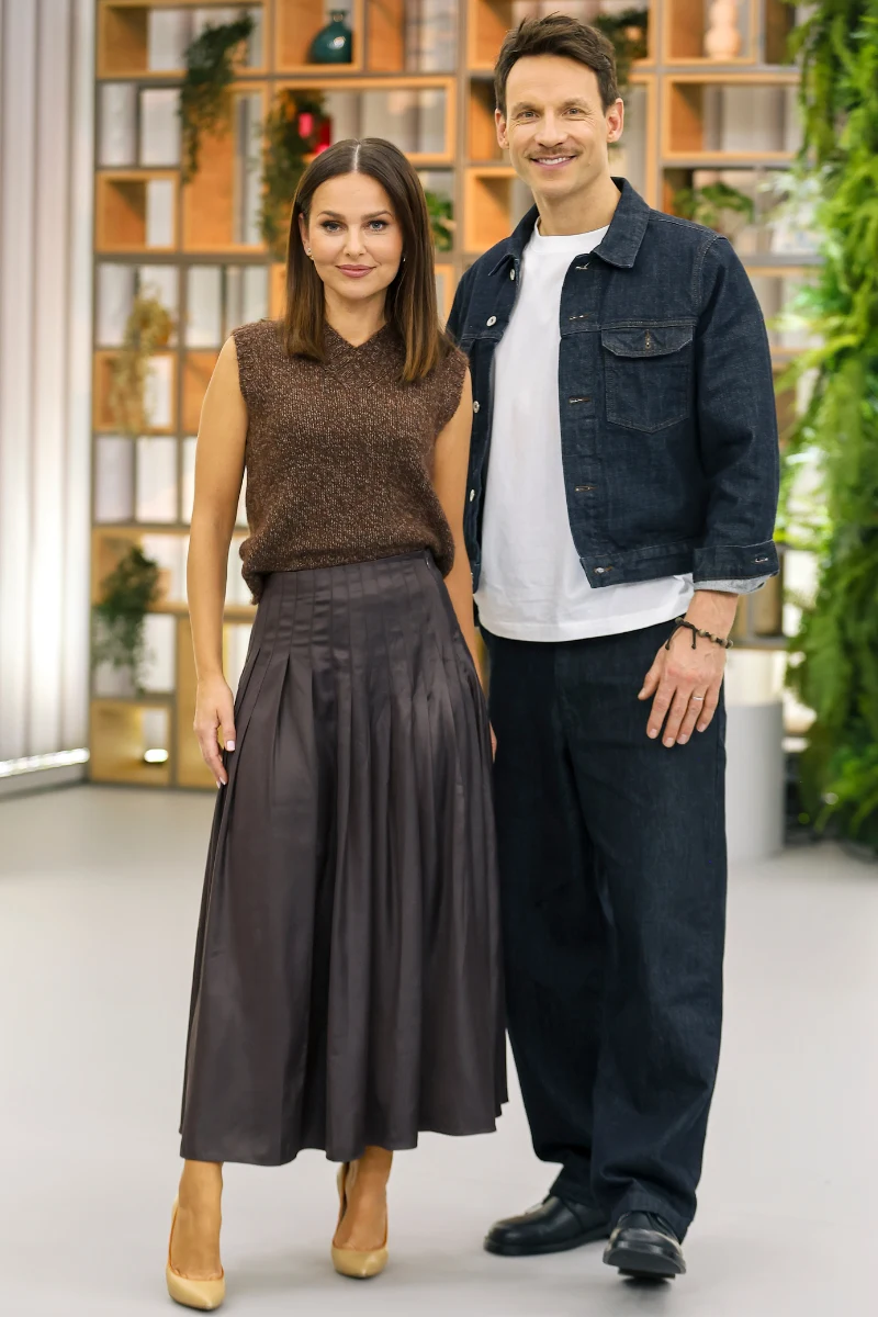 Paulina Sykut-Jeżyna i Tomasz Wolny. Stylizacja naszej prowadzącej zrobiła ogromne wrażenie