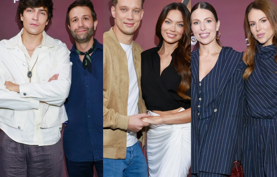 Zaskakujący zwrot akcji w finale "Afryka Express" Grupa sześciu zadbanych osób, elegancko ubranych, pozuje razem na tle bordowej ścianki. Część osób trzyma się za ręce, wszyscy są uśmiechnięci i zwróceni w stronę obiektywu.