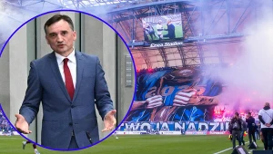 Skandaliczny transparent na meczu Lecha. Celem ataku Zbigniew Ziobro