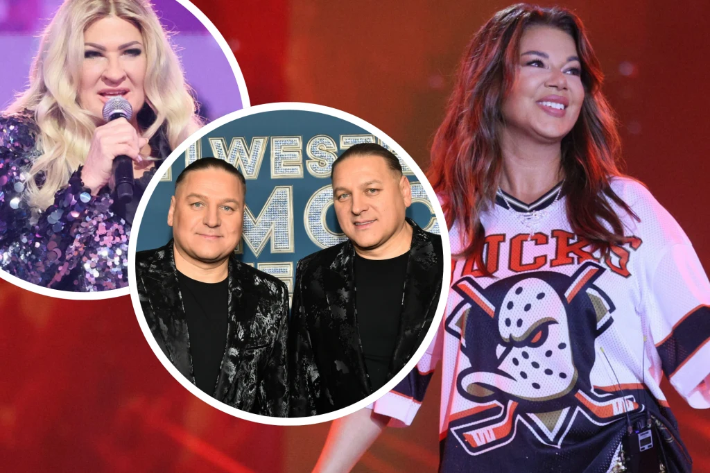 Beata Kozidrak, Golec uOrkiestra i Edyta Górniak wystąpią na Sylwestrowej Mocy Przebojów 2025 Kilka znanych osób ze świata muzyki na kolorowym tle, połączone w kolaż trzech zdjęć. Jedna kobieta w lśniącej stylizacji wykonuje piosenkę, dwóch mężczyzn pozują razem, a kolejna kobieta uśmiecha się, mając na sobie sportową koszulkę z logo hokejowego...