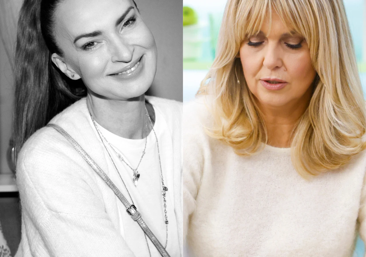 Agnieszka Maciąg, Ewa Wachowicz Dwie kobiety w kadrze portretowym, po lewej uśmiechnięta kobieta z długimi włosami spiętymi do tyłu, po prawej kobieta z blond włosami do ramion patrząca w dół, obie ubrane w jasne swetry.