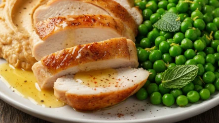 ​Niby zwykły obiad... a jednak nie do końca. Jurka Sobieniaka kurczak z orzechowym purée i miętowym groszkiem