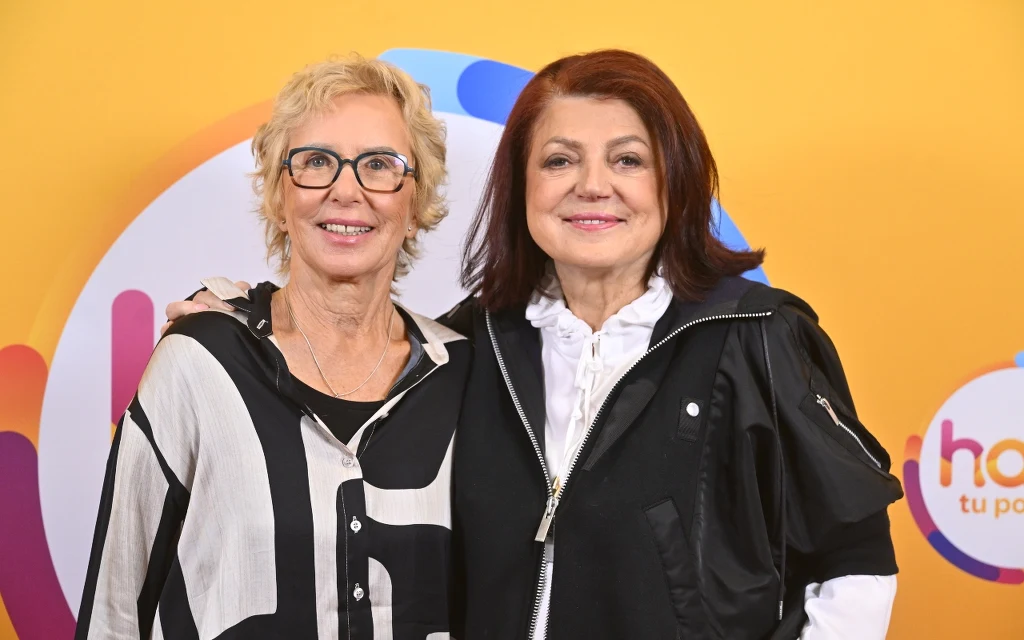 Urszula Dudziak z sąsiadką Hanną Łukaszewicz