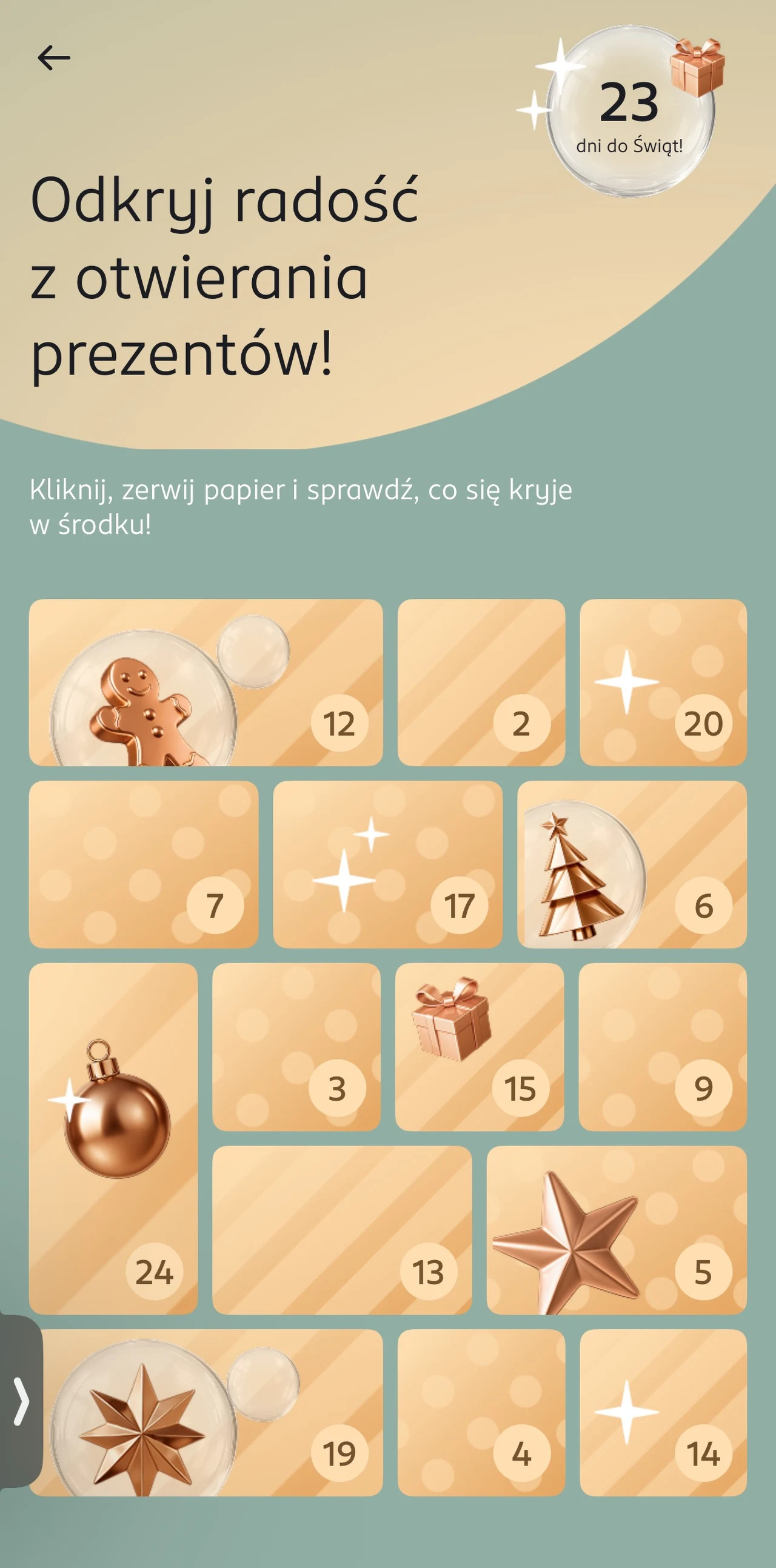 Interaktywny kalendarz adwentowy z kuponami w aplikacji Rossman