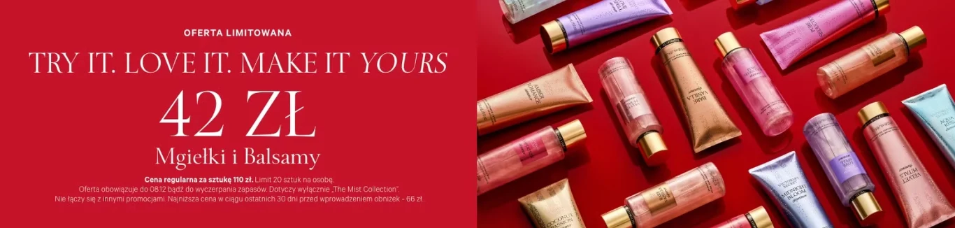 Victoria’s Secret: coroczna promocja na mgiełki i balsamy od 2 do 8 grudnia.