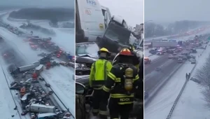 Atak zimy w USA. Strażacy w Riley takiego karambolu jeszcze nie widzieli