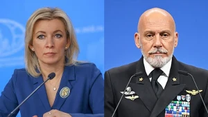 Maria Zacharowa i admirał Giuseppe Cavo Dragone