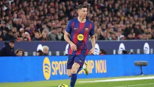 Robert Lewandowski w barwach FC Barcelona podczas sezonu 2025/2026