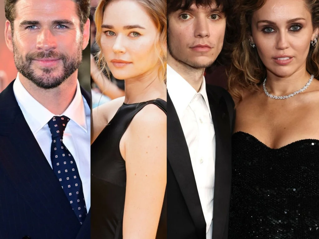 Cztery osoby, każda ujęta na osobnym fragmencie zdjęcia. Wszyscy elegancko ubrani, mężczyźni w garniturach i kobiety w wieczorowych sukniach. Tło rozmyte, ukazujące formalne lub czerwony dywan wydarzenie.