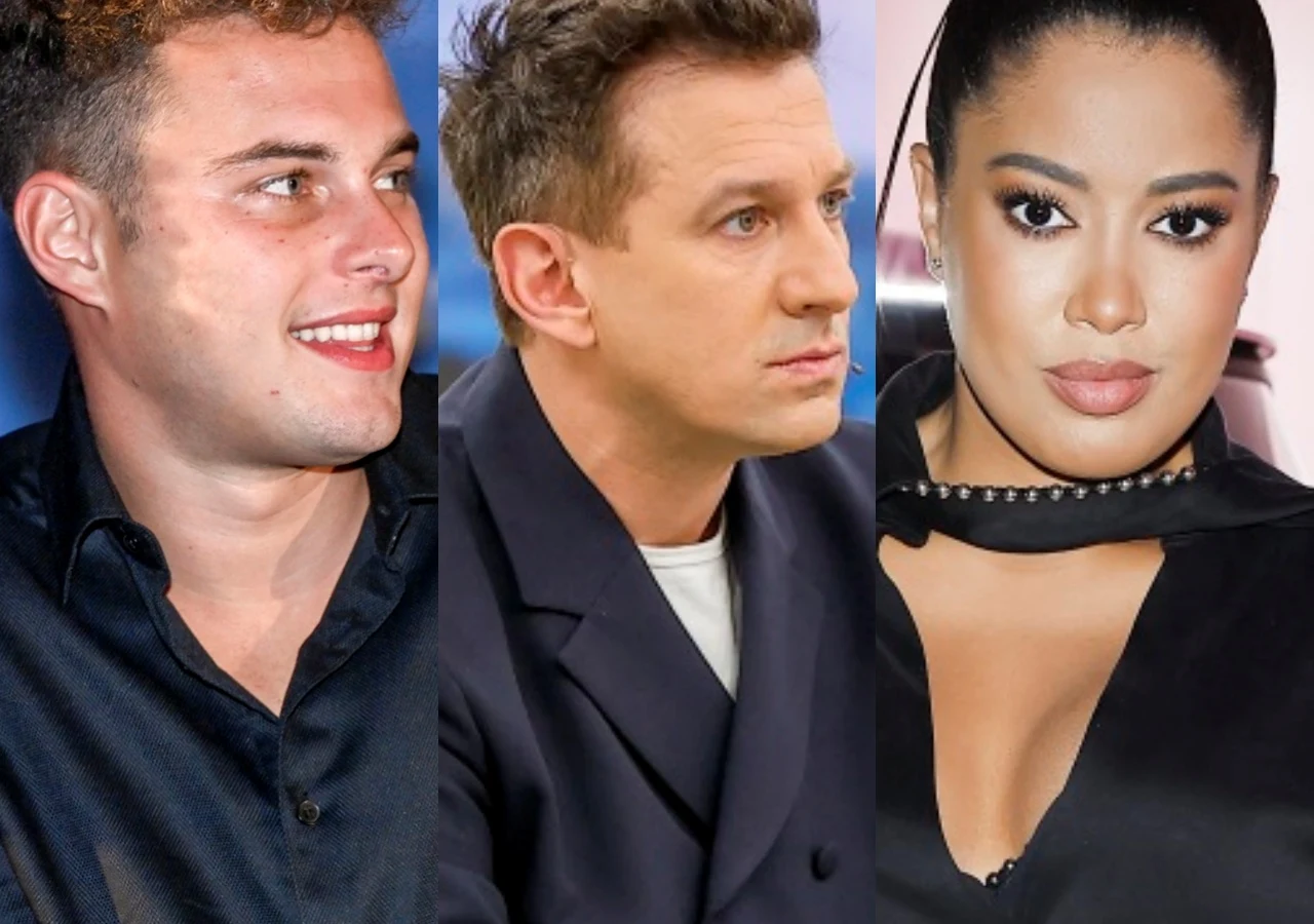 Adam Zdrójkowski, Maciej Rock, Patricia Kazadi Trzy osoby ubrane elegancko, każda z nich zwrócona w innym kierunku, na jednolitym tle. Mężczyzna po lewej uśmiecha się, środkowy patrzy poważnie w bok, kobieta po prawej z delikatnym makijażem prezentuje spokojny wyraz twarzy.